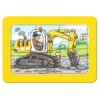 Bagger, Traktor und Kipplader (3 x 6 Teile)