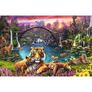 Tiger in paradiesischer Lagune (3.000 Teile)