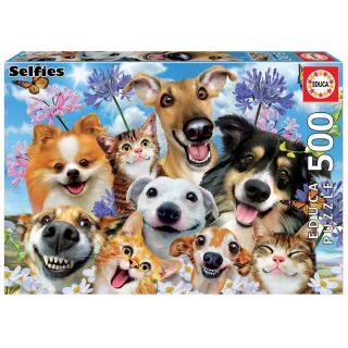 Hunde und Katzen Selfie (500 Teile)