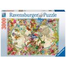 Weltkarte mit Schmetterlingen (3.000 Teile)