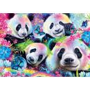 Neon Blumen-Pandas (1.000 Teile)